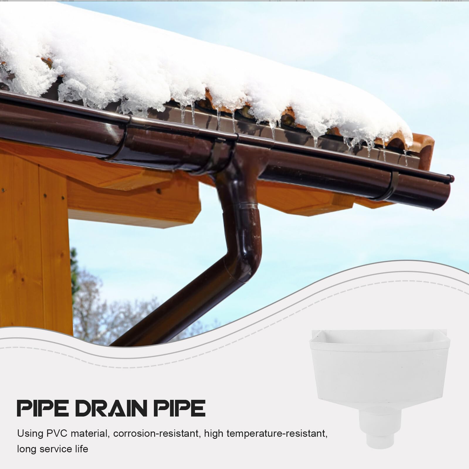 Toddmomy Adaptador Pvc para Canaleta de Agua de Lluvia 110x75mm, Conector Resistente para Sistema de Captación de Agua, Accesorio para Canalón Bajante, Instalación Fácil, Paquete Único