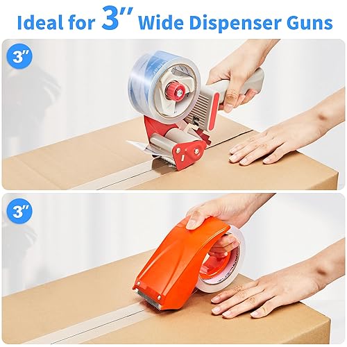 Miniatura 5 de JARLINK Cinta de embalaje silenciosa transparente sin ruido (6 rollos), cinta de embalaje resistente para embalaje de envío, sellado en movimiento,