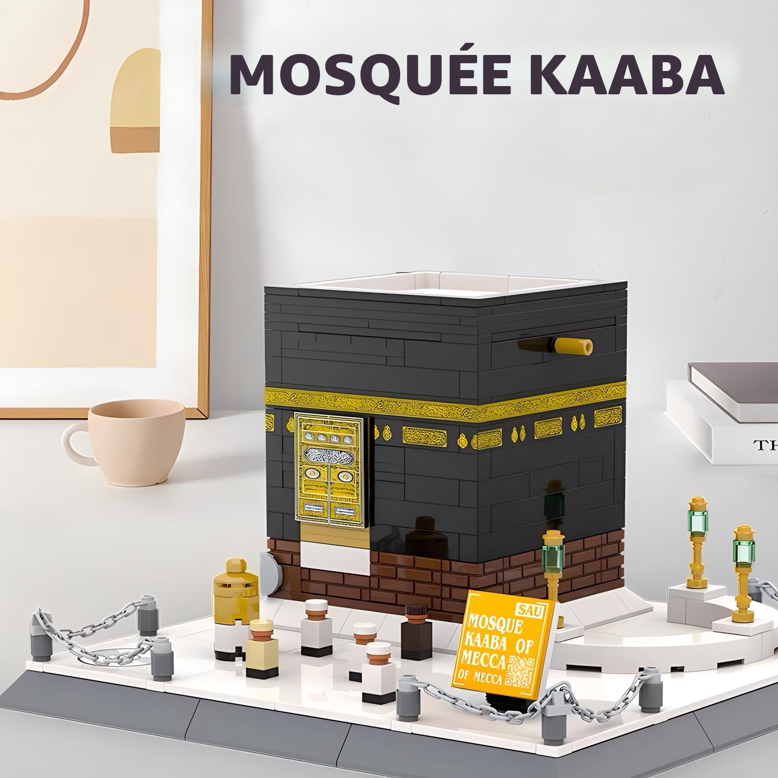 CAXIMSY Ensemble de Blocs de Construction Architecturale Islamique Mosquée Kaaba Modèle de Brique Jouet pour Adultes - Kit Hajj - Cadeaux de l'Aïd - 446 Pièces