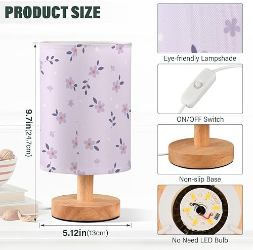 Miniatura 3 de Lámpara de lectura Lámparas de mesa con puerto USB floral púrpura margarita flor mediados de siglo luces modernas para velas de visión nocturna