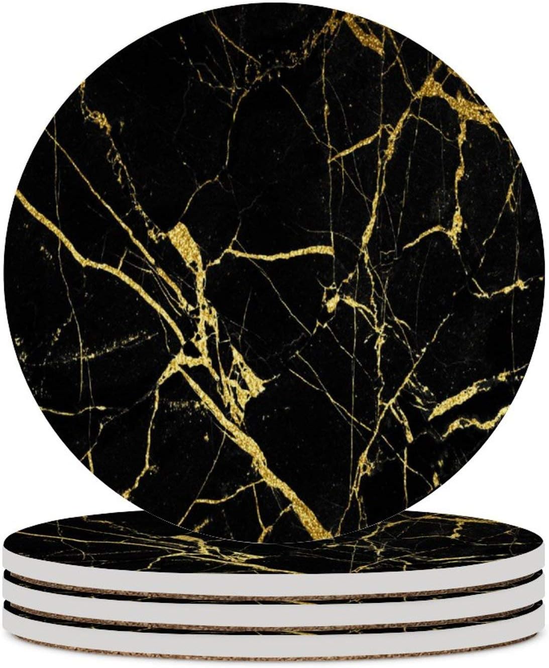 Deco4URLife Set of 4 Absorbent Round Coasters for Drinks 4