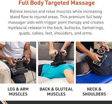 Body Sport Therapeutic Variable Speed Professional Vibrating Massager for Pain & Aching Muscle Relief High-Powered, Effective, Chiropractic Myofascial Release Tool & Trigger Point Therapy