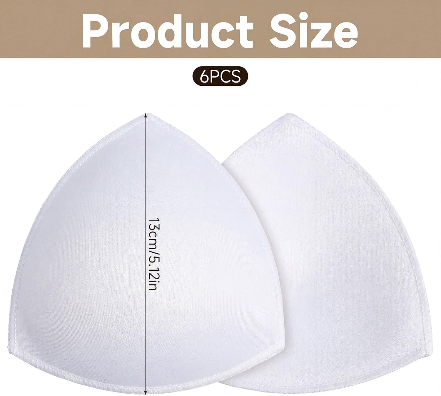 Larrel Bra Pads Inserts, Soft Sewed Bra Padding Insert Breathable Removable Breast Pads for Sports Bras Swimwear Swimsuit
