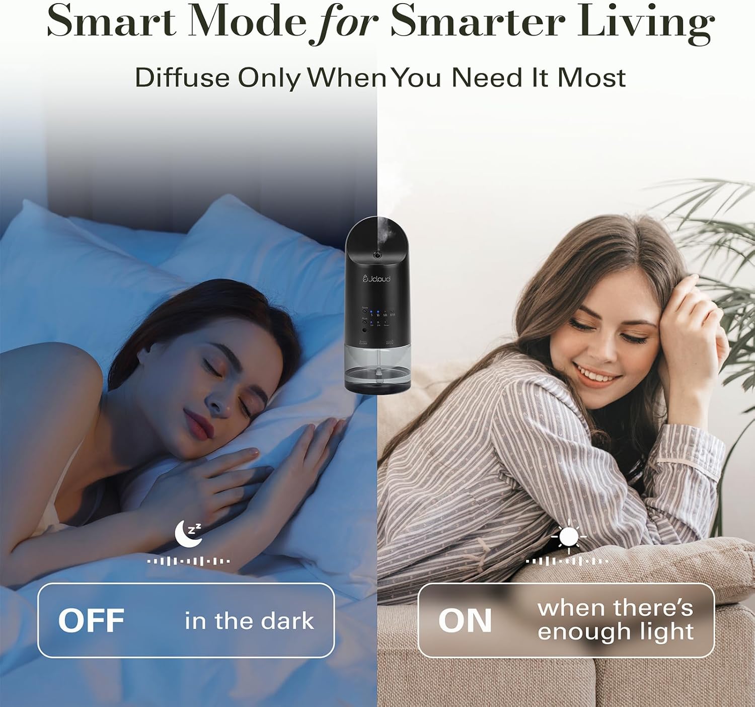 JCLOUD Plug in Diffuser for Essential Oils, Waterless Scent Diffuser Cover Up to 500 Sq. Ft. for Home, Office, Spa - Portable Wall Aromatherapy Device 160ML, Black - Image 3