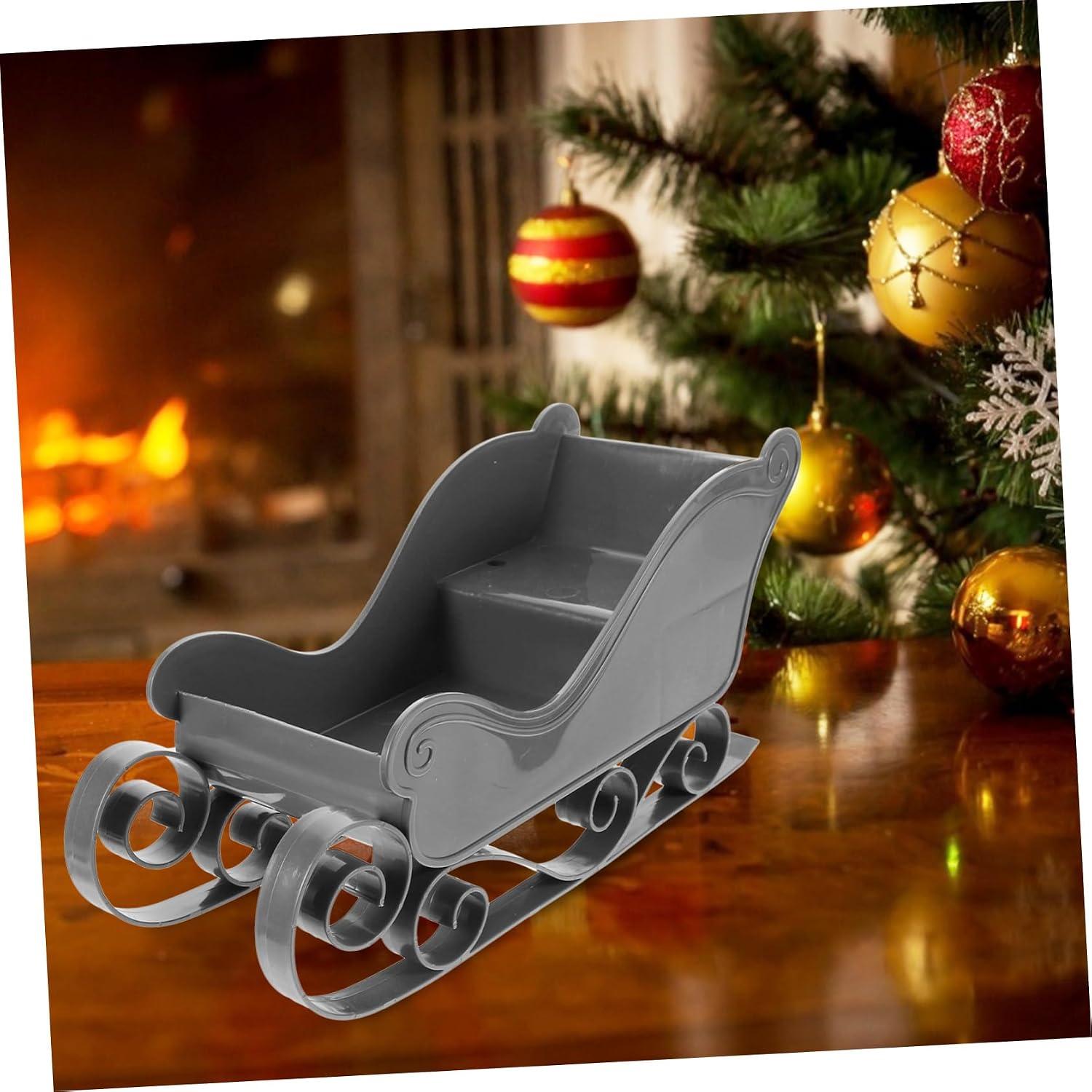 Garneck Christmas Sleigh Ornament Lightweight Desktop Decoration Delicate Xmas Adornment for Home Holiday Party and Tree Pendant Gray