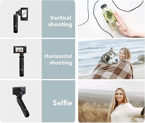Miniatura 5 de AODELAN Trípode de agarre inalámbrico con control remoto para vlogging, para Sony ZV-E10, ZV-1F, ZV-E10 II, a6100, a6400, a6600, a7 III, a7R III,