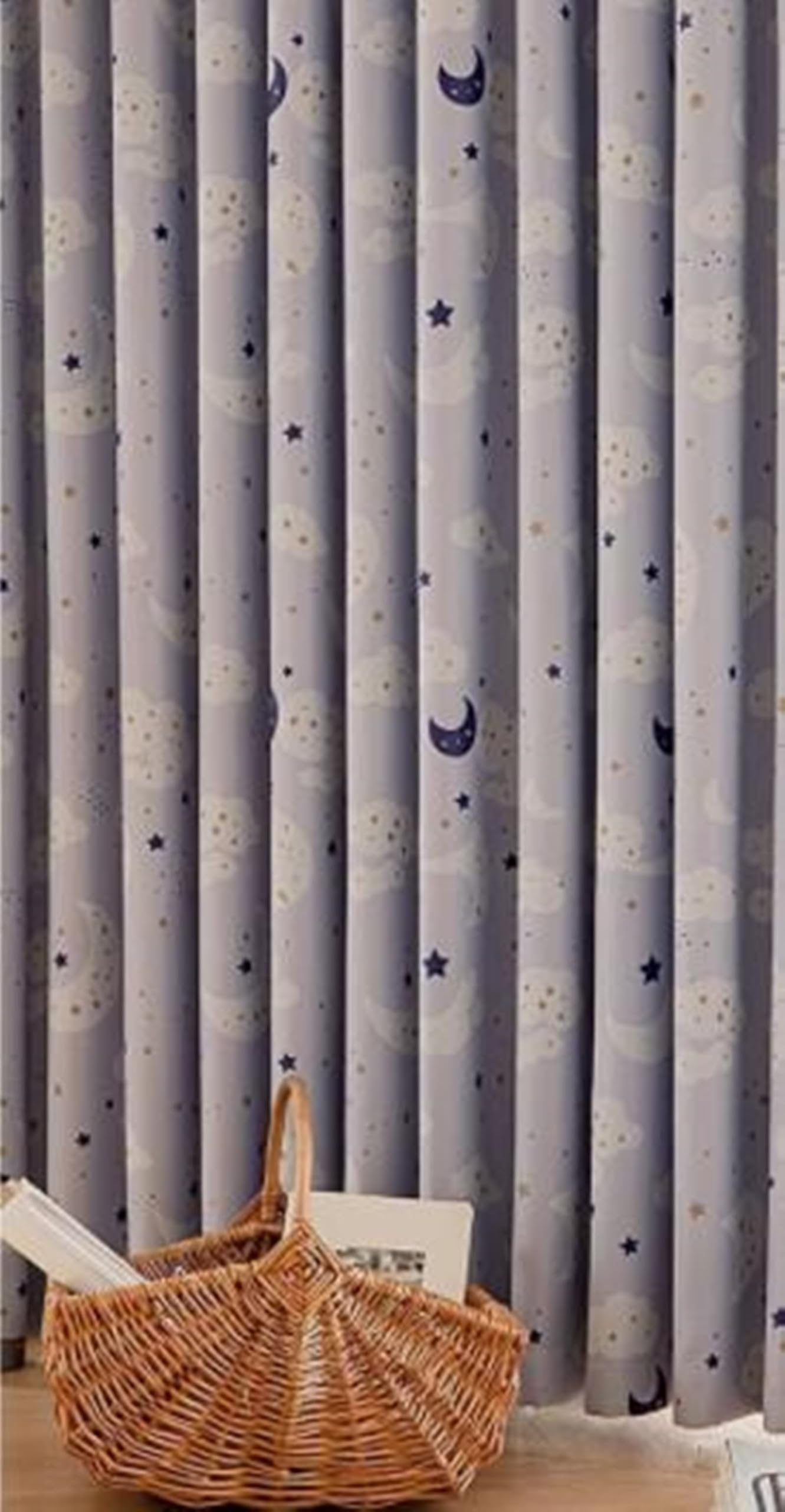 Cortinas opacas para ventana, habitación de niños, niños, niños, niños, niños, niñas, diseño de estrellas, luna, nube, poliéster, opaca, para dormitorio, 107 x 132 cm