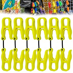 BOZZYS Glove Clips for Work 6-Pack | Z-Shaped Clips for Tool Belts & Hard Hats | Construction Gloves Anti-drop Keeper