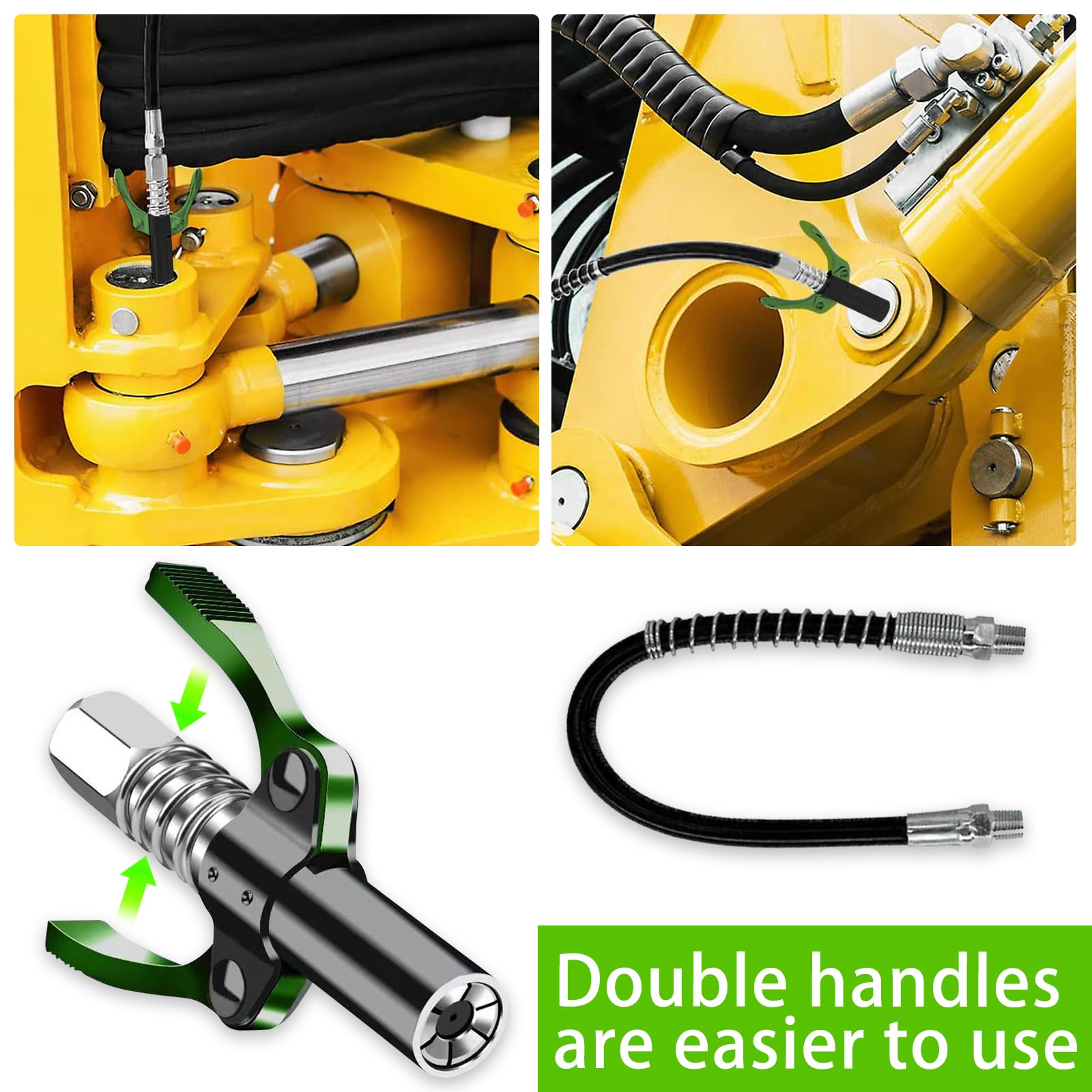 Pistola Per Grasso Manuale Con Tubo - Ingrassatore Autobloccante Per Manutenzione Meccanica - Foto 5