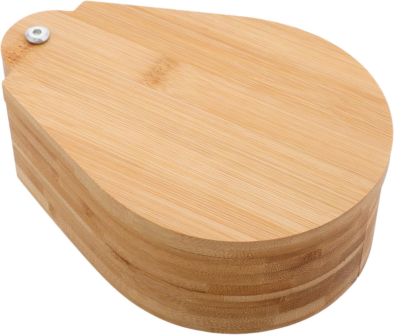 UKCOCO Three Tier Spice Container with Lid, Rotating Salt and Sugar Rimmer Box, Small Wooden Dispenser for Kitchen and Cocktail Bar Use, 20x6.6cm Natural Wood