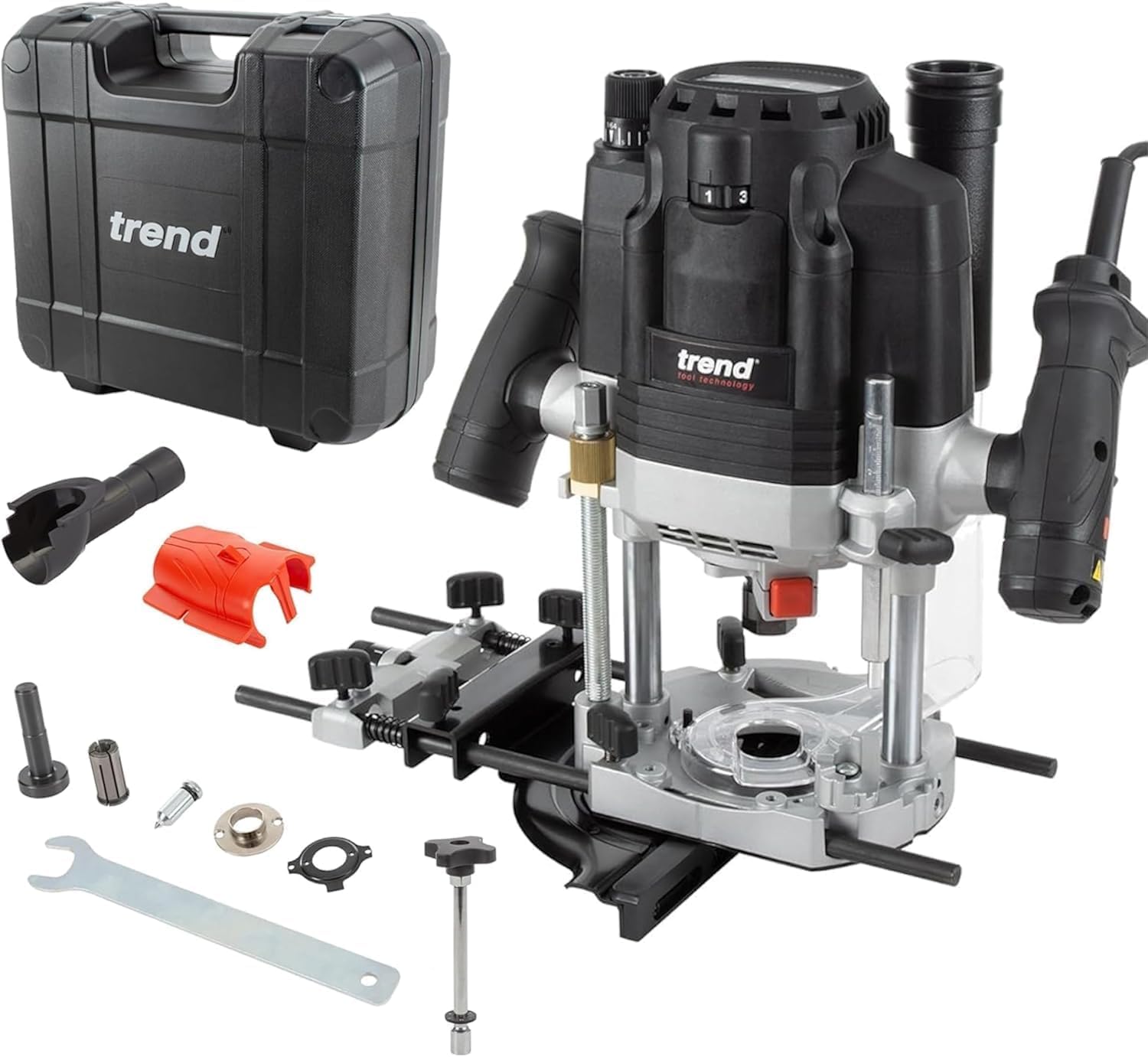 Trend T8 Dual-Mode 3-1/4 HP Plunge Router with 1/2 Inch Collet, Variable Speed, Router Table Compatible with Precision Centering System, Includes 1/2 Inch Straight Bit, U*T8EK/A