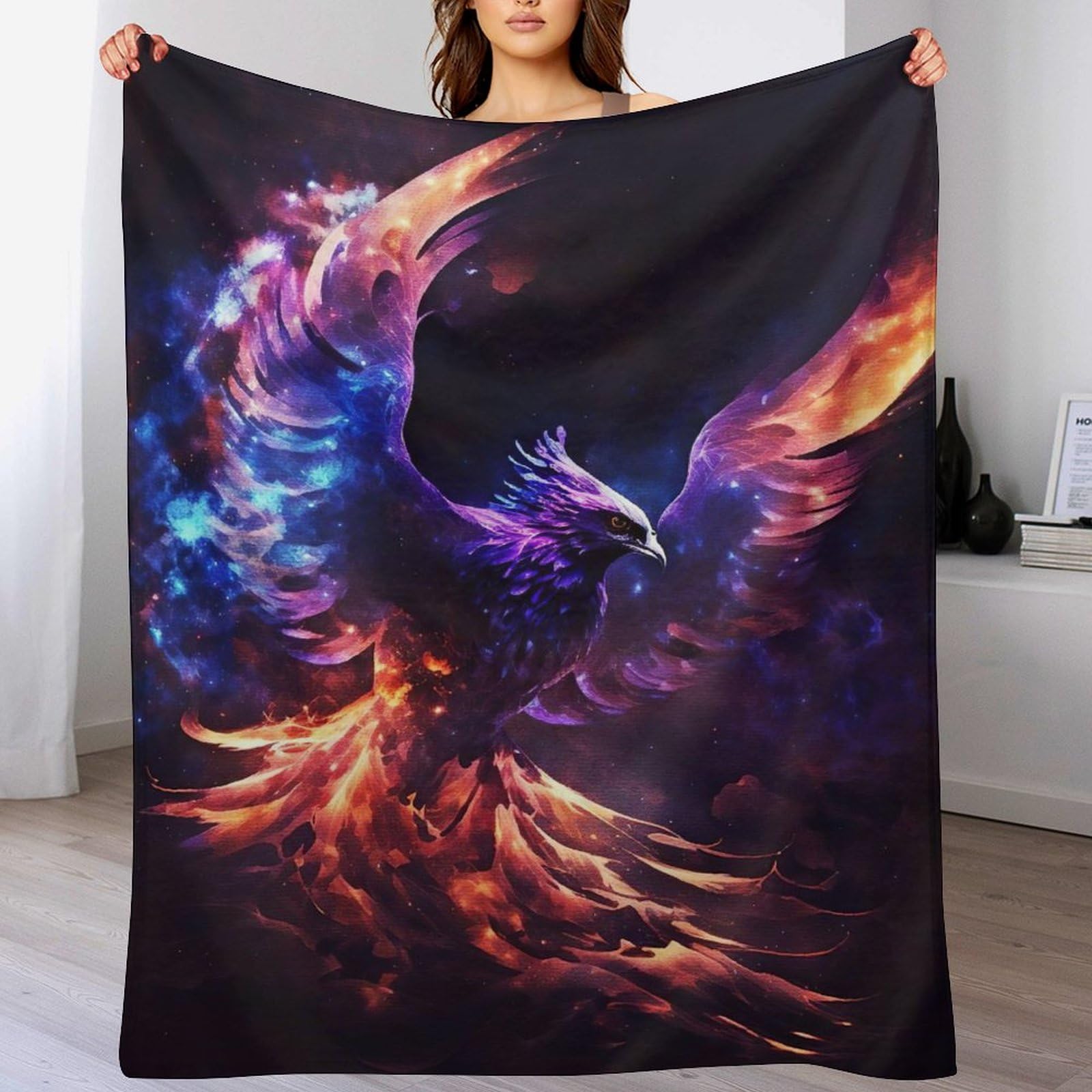 Couverture en flanelle douce phénix plaid chaud canapé lit 130x180cm