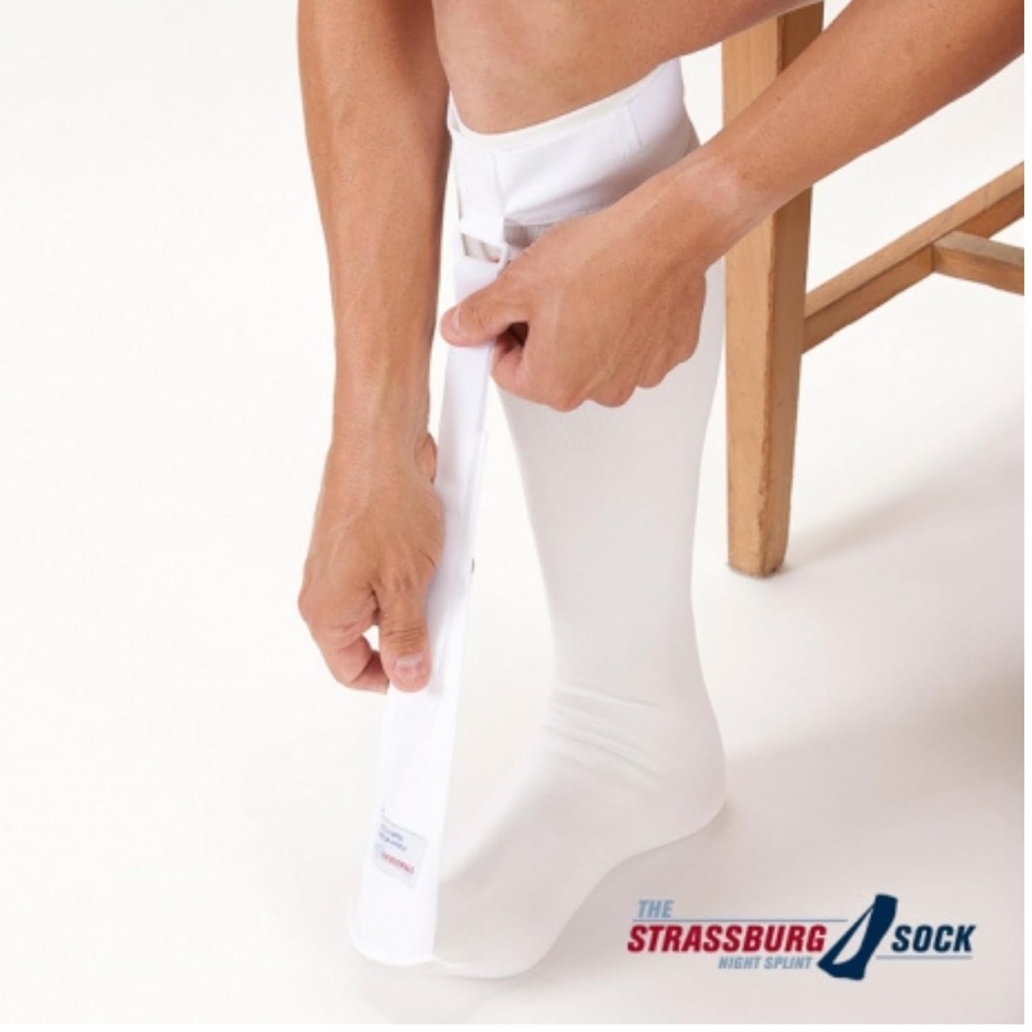 Strassburg Sock White Large Size (fits calf circumference from 16 to 21 inches)