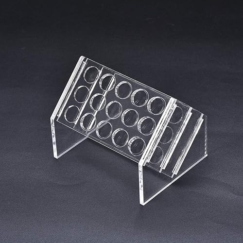 Miniatura 6 de uxcell Soporte de tubo de ensayo acrílico inclinado 15 pozos para tubos de centrífuga de 0.3 fl oz0.5 fl oz transparente