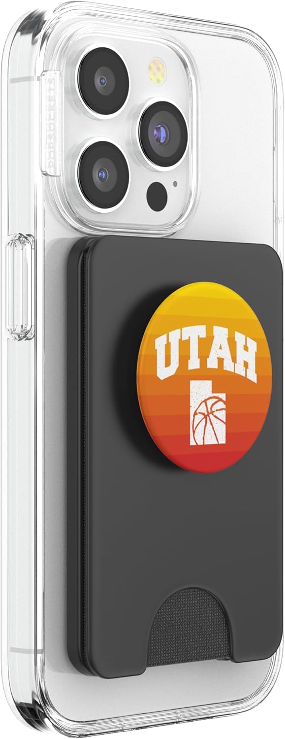 Utah Basketball Orange White Map PopSockets PopWallet for MagSafe