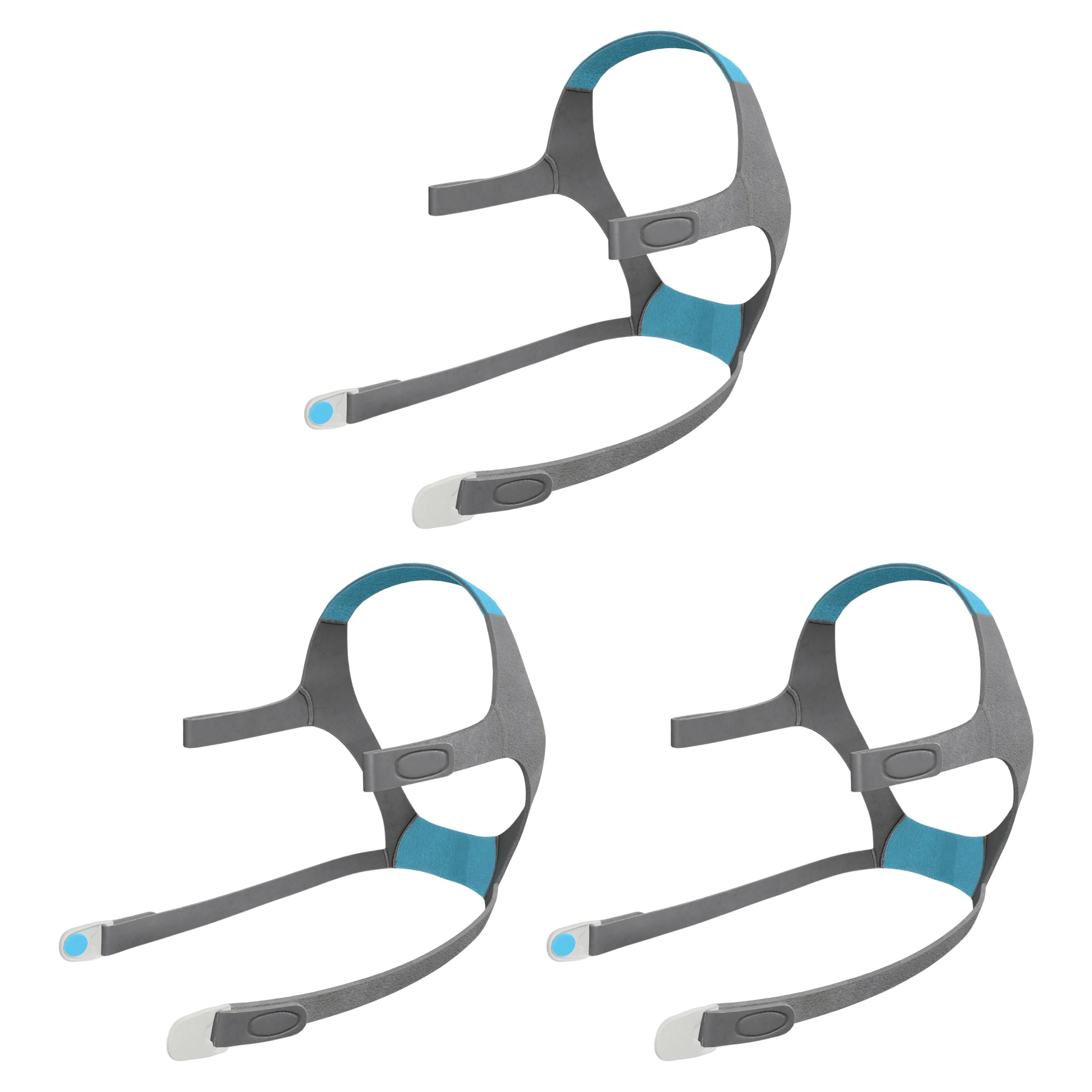 3 Pack F20 Large Size Replacement Headgear Straps Compatible with AirFit/AirTouch F20, Supplies Straps Magnetic Clips Included