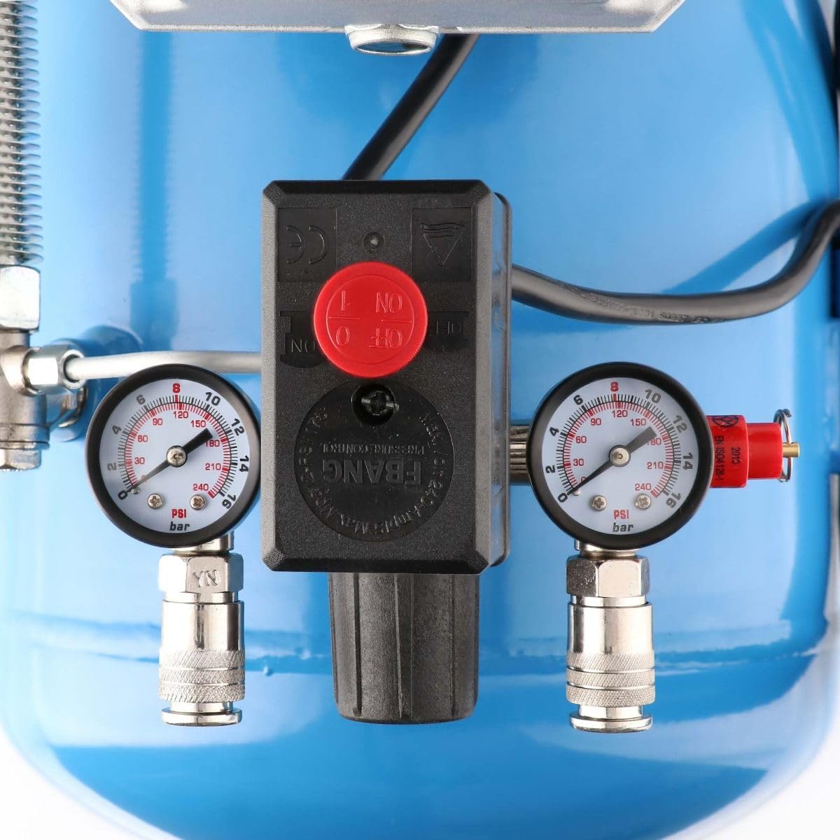 Airpress 36888, Compresor de aire de 2 pistones HL 425-50 8 bar 3 CV / 2,2 kW 260 l/min 50 L + Kit de accesorios neumáticos