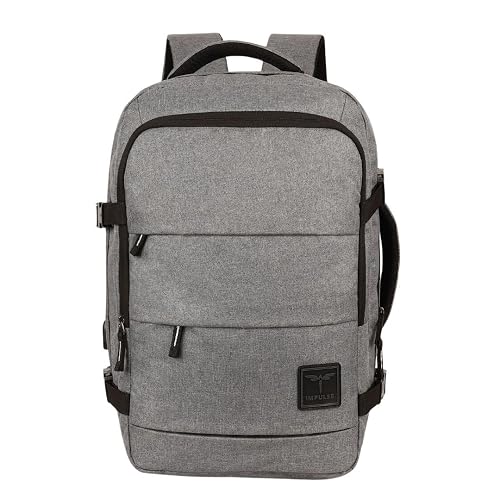 Impulse CommuterElite 40L Unisex Water Resistant Travel Laptop Backpack with USB Charging Port/Office Bag/School Bag/College Bag/Business Bag Fits Up to 16 Inch Laptop (Grey)