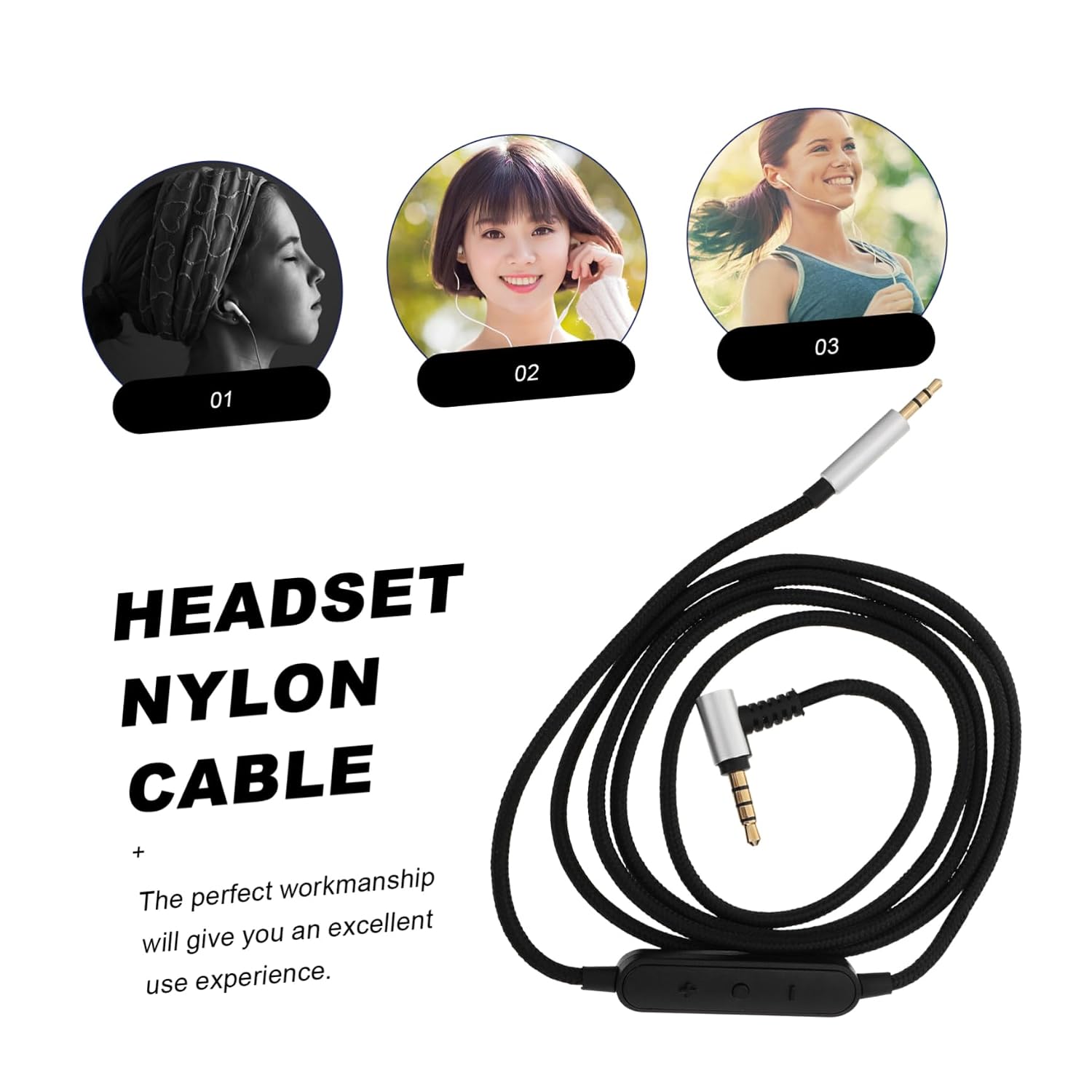 Gadpiparty 3 Pcs Wired Earbuds Ear Hooks Headphone Audio Cable Replacement Cable Earphone Accessory Present for Friends