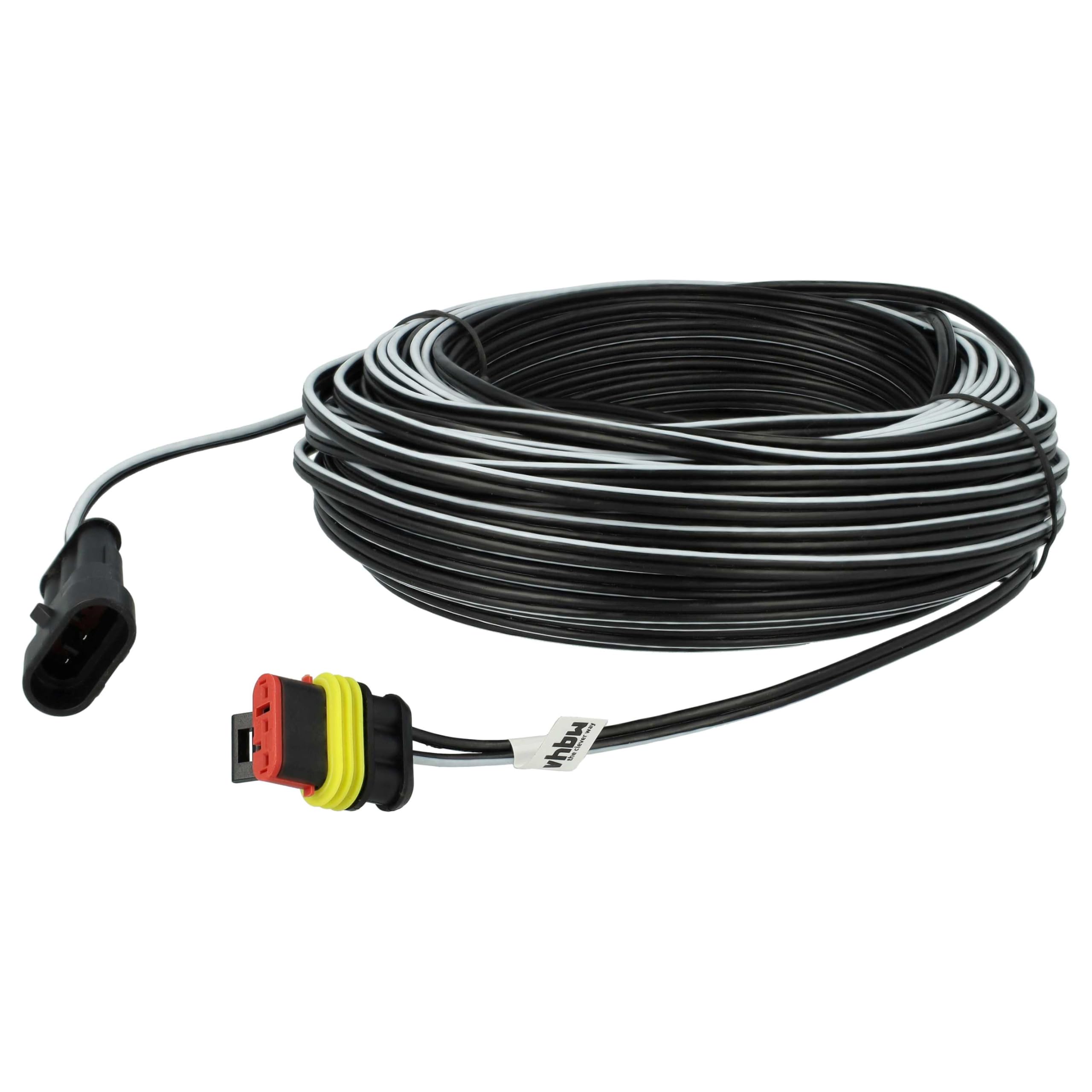 vhbw 1x Fuente alimentación, 1x bateria 3000 mAh, 1x Cable Baja tensión de 30 m Compatible con Flymo EasiLife Go 500, Go 200, Go 250 cortacésped