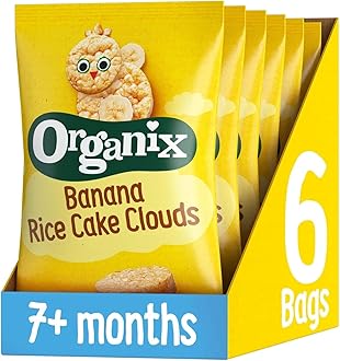 Banana Rice Cake Clouds Baby Rice Cakes Finger Food Snack 7+ Months 40g (Pack of 6)