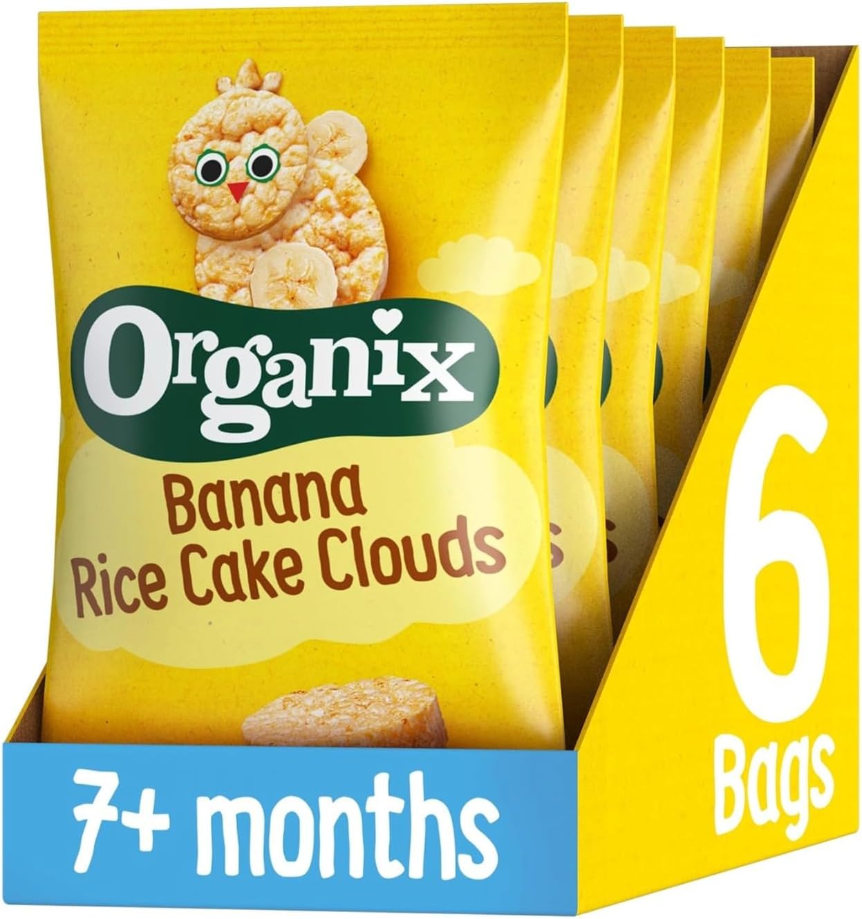 Banana Rice Cake Clouds Baby Rice Cakes Finger Food Snack 7+ Months 40g (Pack of 6)