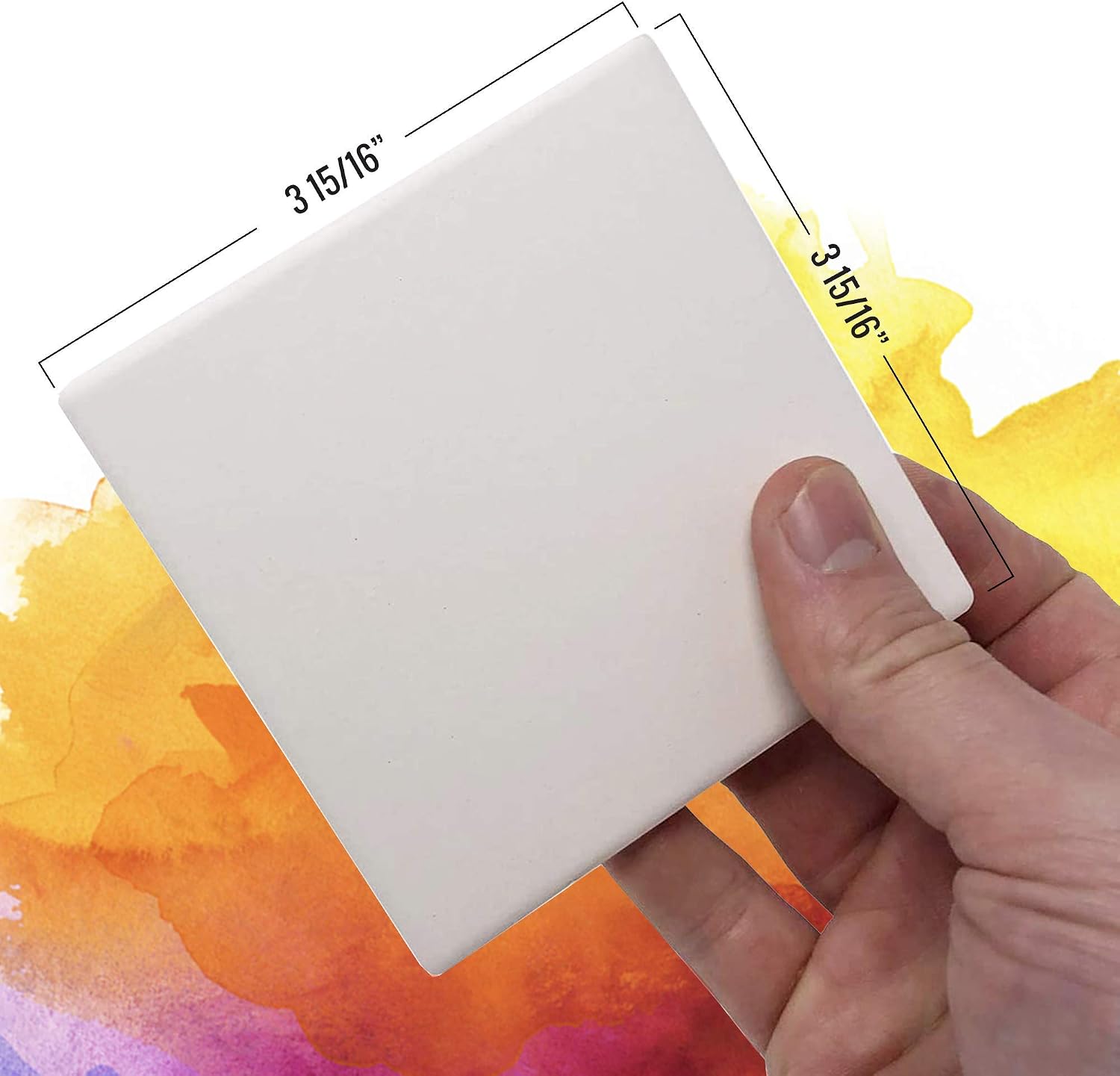 12 Pack Ceramic Tiles for Crafts Coasters, Ceramic White Tiles Unglazed 4x4 with Cork Backing Pads, Use with Alcohol Ink or Acrylic Pouring, DIY Make Your Own Coasters, Mosaics, Painting Projects