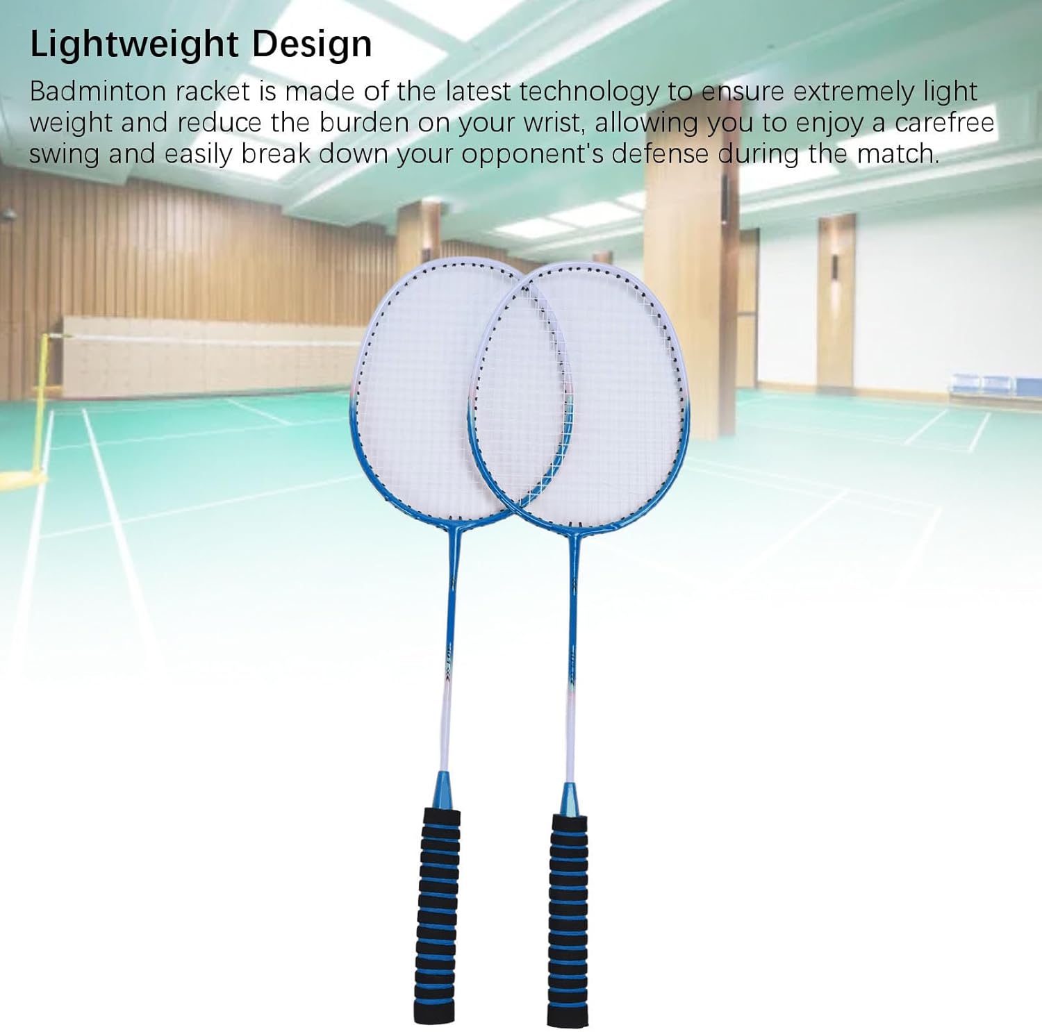 Badminton Set, Iron Alloy Badminton Racket Set Lightweight Badminton Set with 3 Shuttlecocks Carrying Bag for Beginners Family Friends