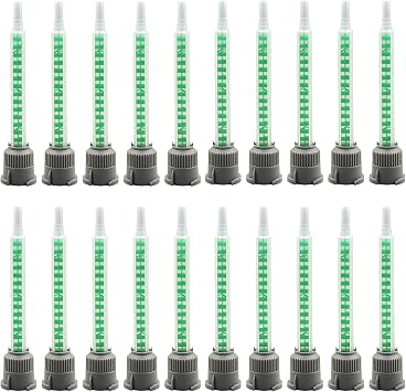 20 Mixing Nozzles Epoxy Adhesive Mixing Nozzle Tips Epoxy Resin Mixer Glue Gun Applicator for 50ml/1.7oz 11/21 Ratio