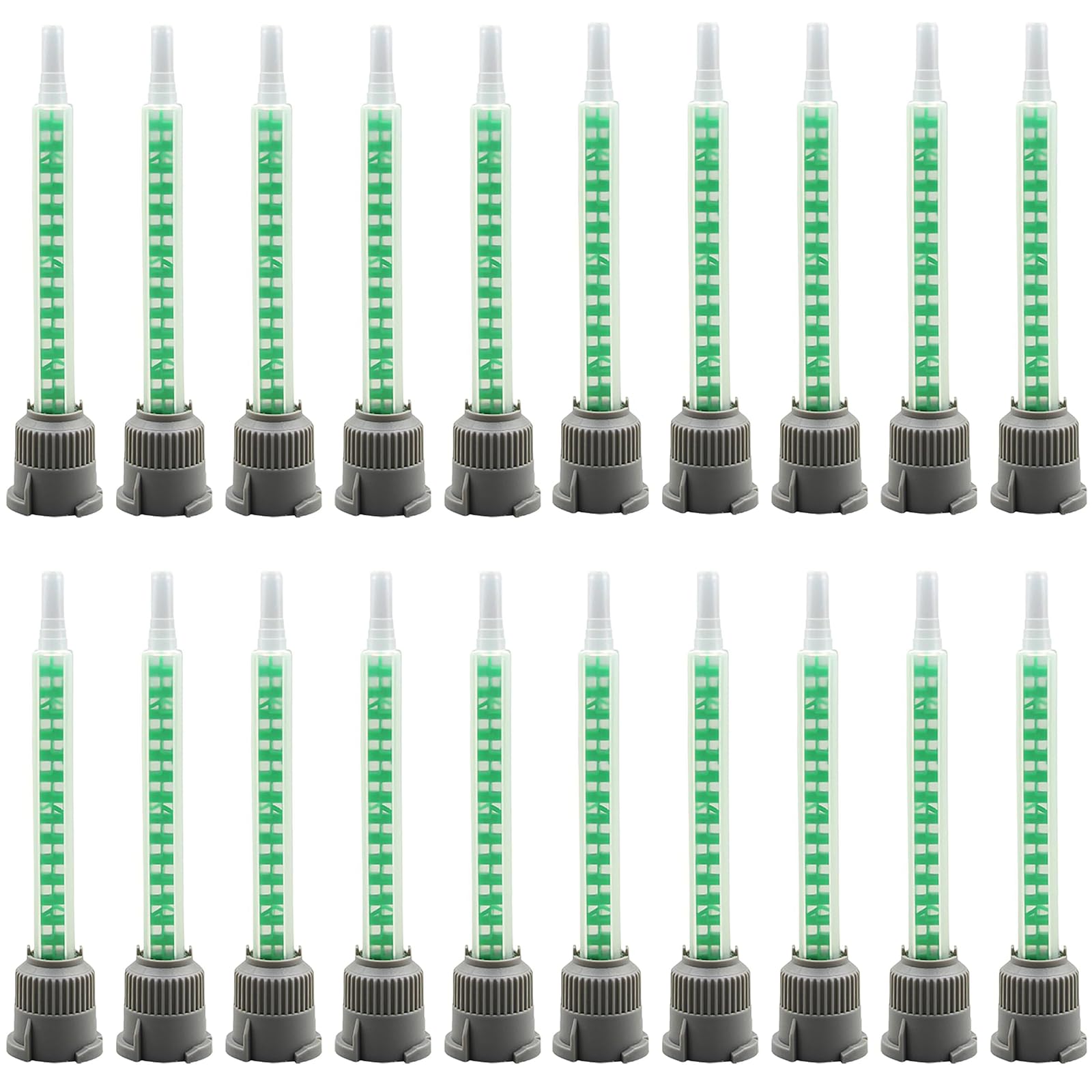 20 Mixing Nozzles Epoxy Adhesive Mixing Nozzle Tips Epoxy Resin Mixer Glue Gun Applicator for 50ml/1.7oz (1:1/2:1 Ratio)