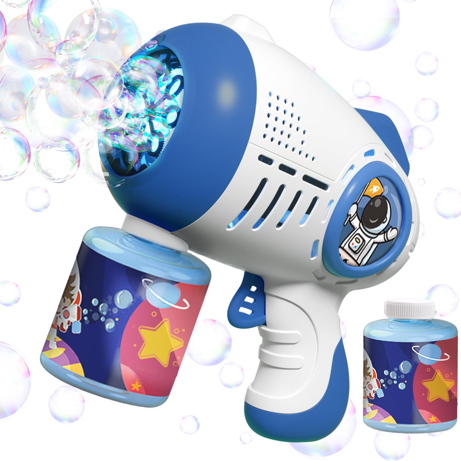 Beria Space Bubble Gun Toys for Kids 3-8 Year Old: Bubble Machine Bubble Guns for Kids Bubble Maker with Bubble Liquid Gifts for 3 4 5 6 7 8 Year Old Boys Toy Party Outdoor Garden Bubble Game Toy