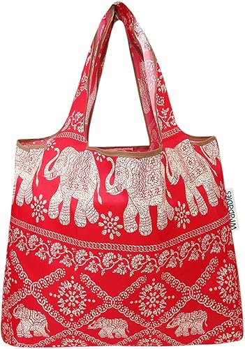 Miniatura 2 de allydrew Bolsa de comestibles reutilizable de nailon plegable (juego de 2)