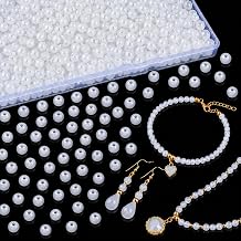 ZHIYUXI 500PCS White Glass Beads Bulk, Round Glass Beads for Jewelry Making, 6mm DIY Beads for Bracelet, Craft Beads for Necklace Making, Small Glass Beads with Plastic Box