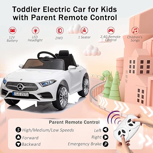 Miniatura 2 de Vehículos eléctricos con batería de 12 V para niños, con rueda eléctrica, mini auto de juguete para niños de 1 a 6 años, para conducir con control