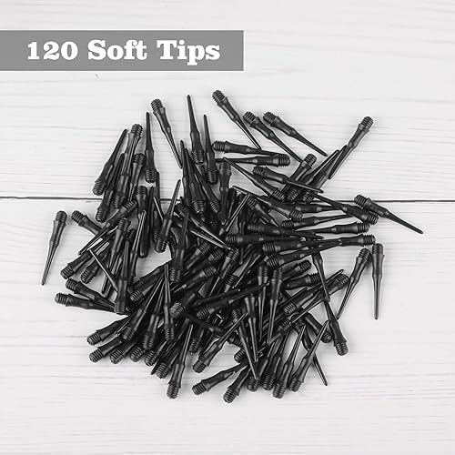 Miniatura 4 de Juego de dardos de punta suave, 12 unidades de 0.63 oz de dardos de punta suave, juego de dardos profesionales de punta de dardos de plástico para