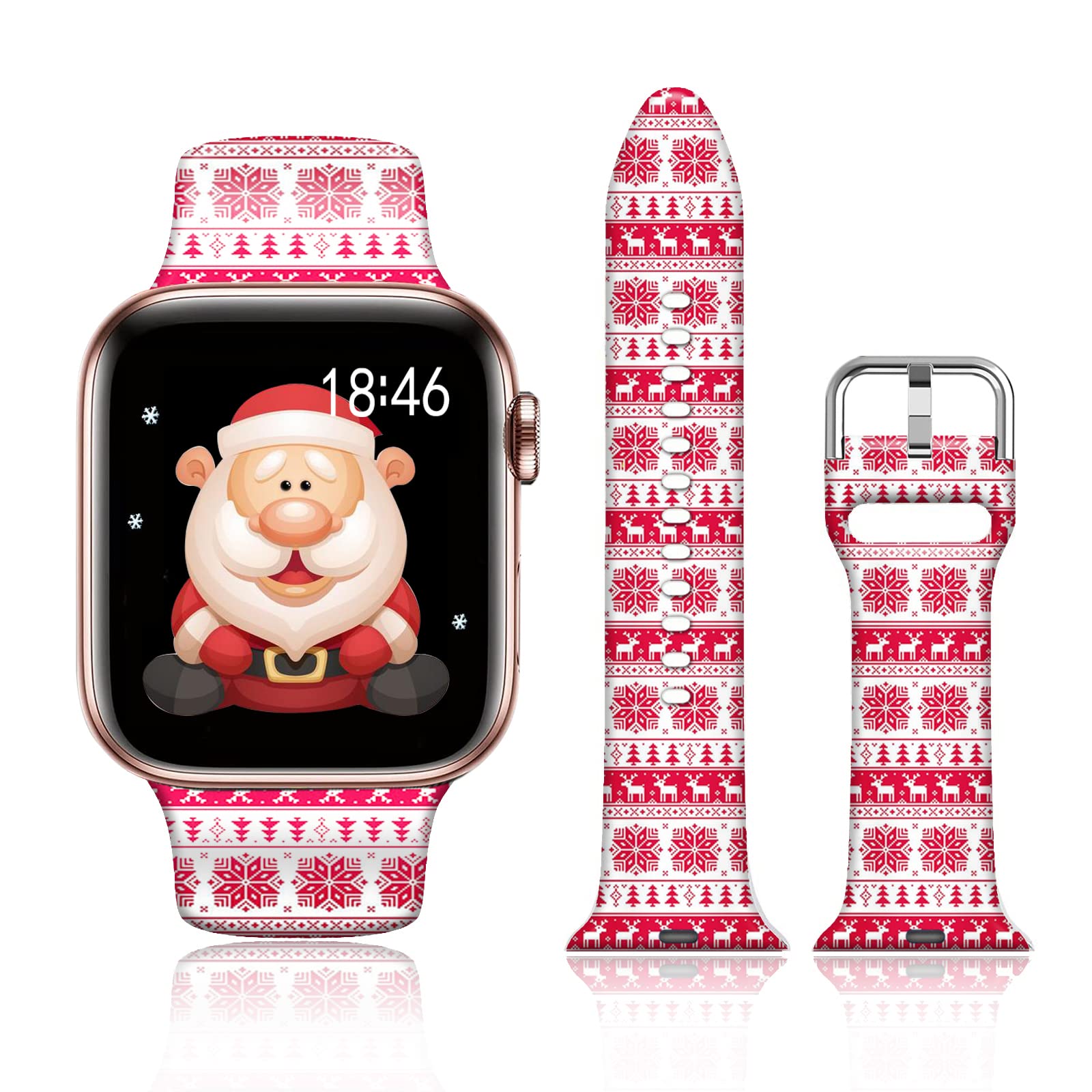 FTFCASE Silicone Floral Bands Compatible with Apple Watch 49mm 45mm 44mm 42mm 41mm 40mm 38mm, Sport Strap Replacement for iWatch SE Series 8 7 6 5 4 3 2 1 for Women Men Girls