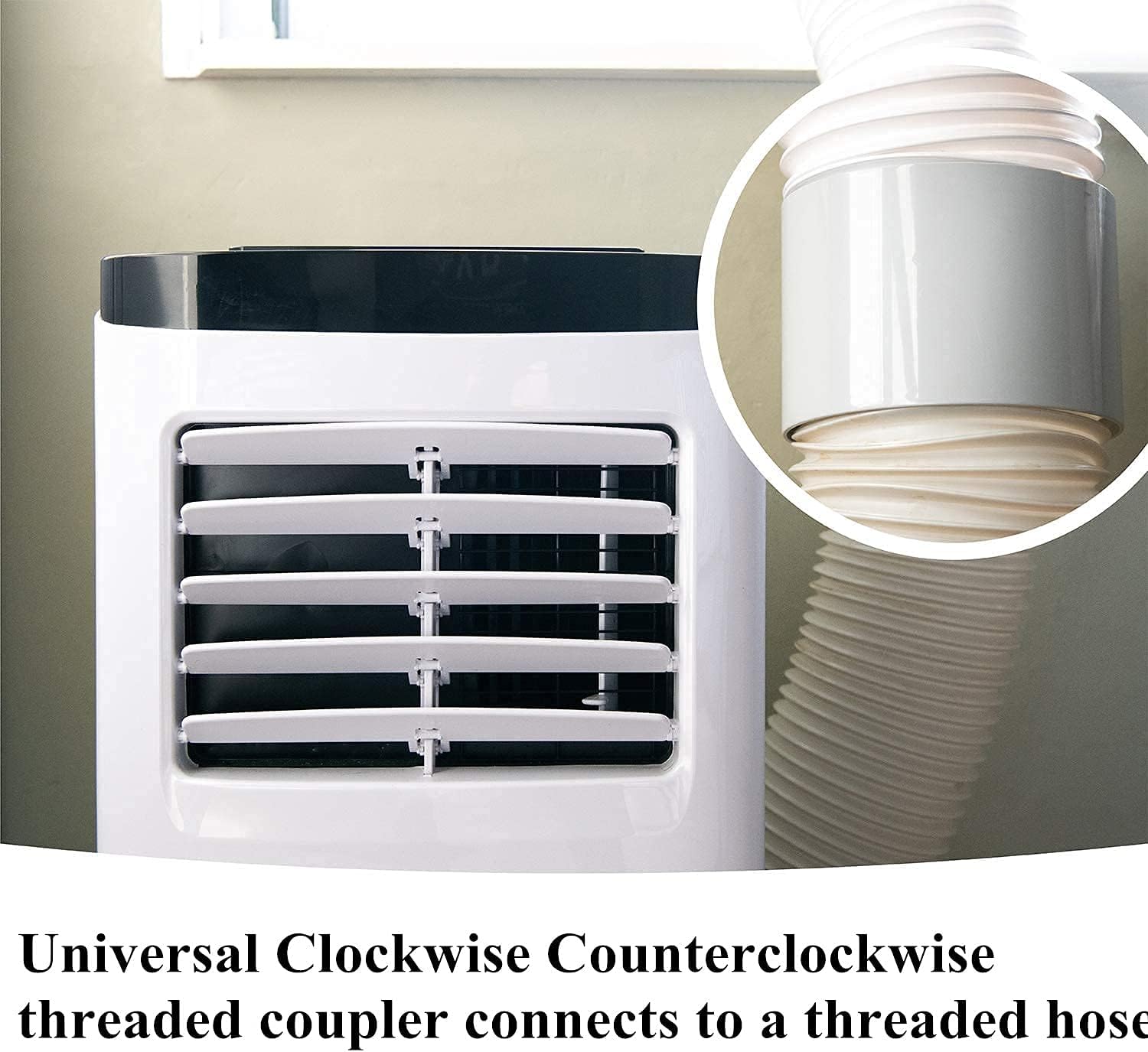6 Inch Thread Portable A/C AC Air Conditioner Exhaust Hose Coupler/Coupling/Connector, Support Clockwise/Counter-clockwise Thread, AC Hose Coupler Coupling Extension