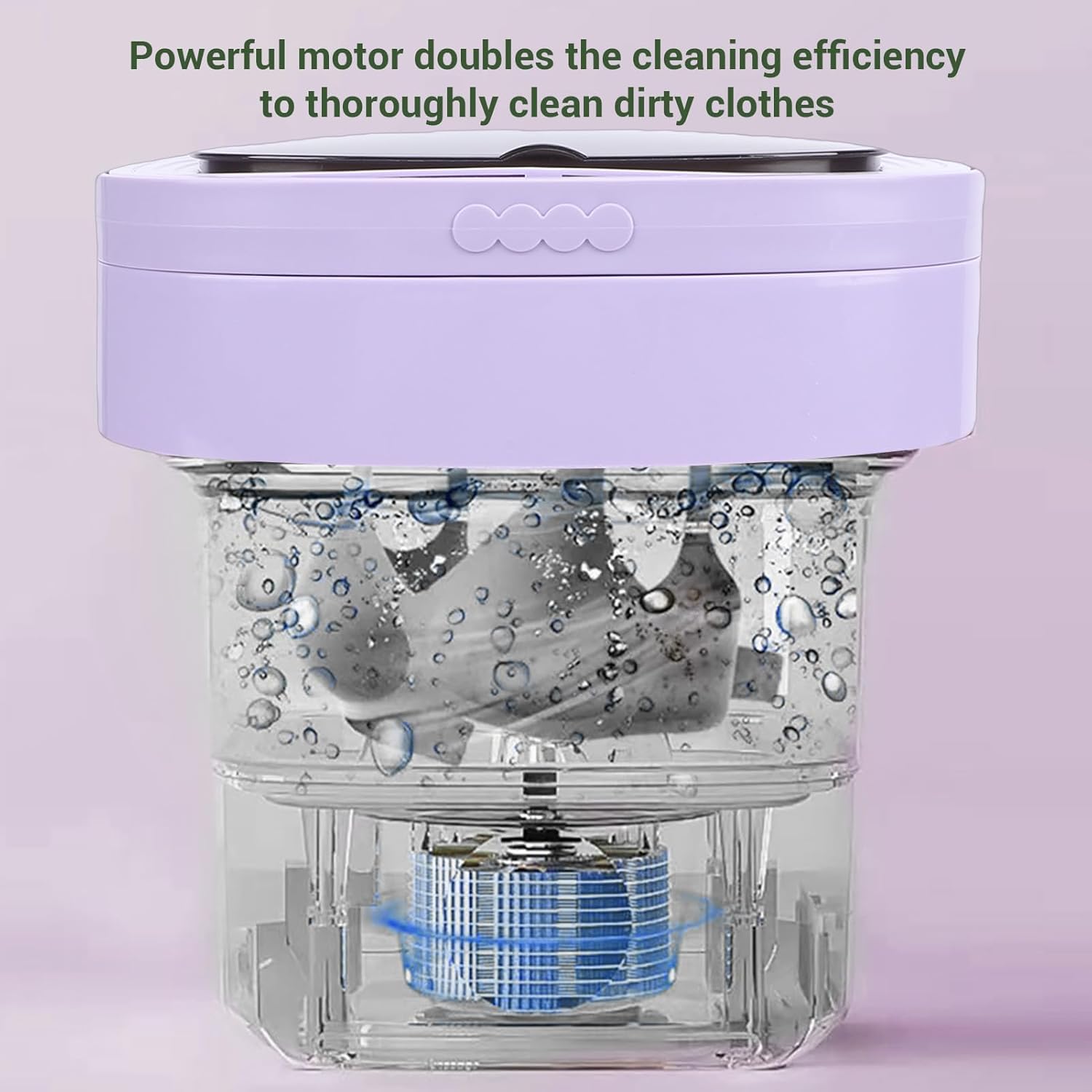 Naroote Portable Washing Machine 8L Foldable Underwear Washer with 3 Cleaning Modes Spinning Drying Function Drain Basket Small Foldable Laundry Machine for Toddler Clothes Socks (Purple)