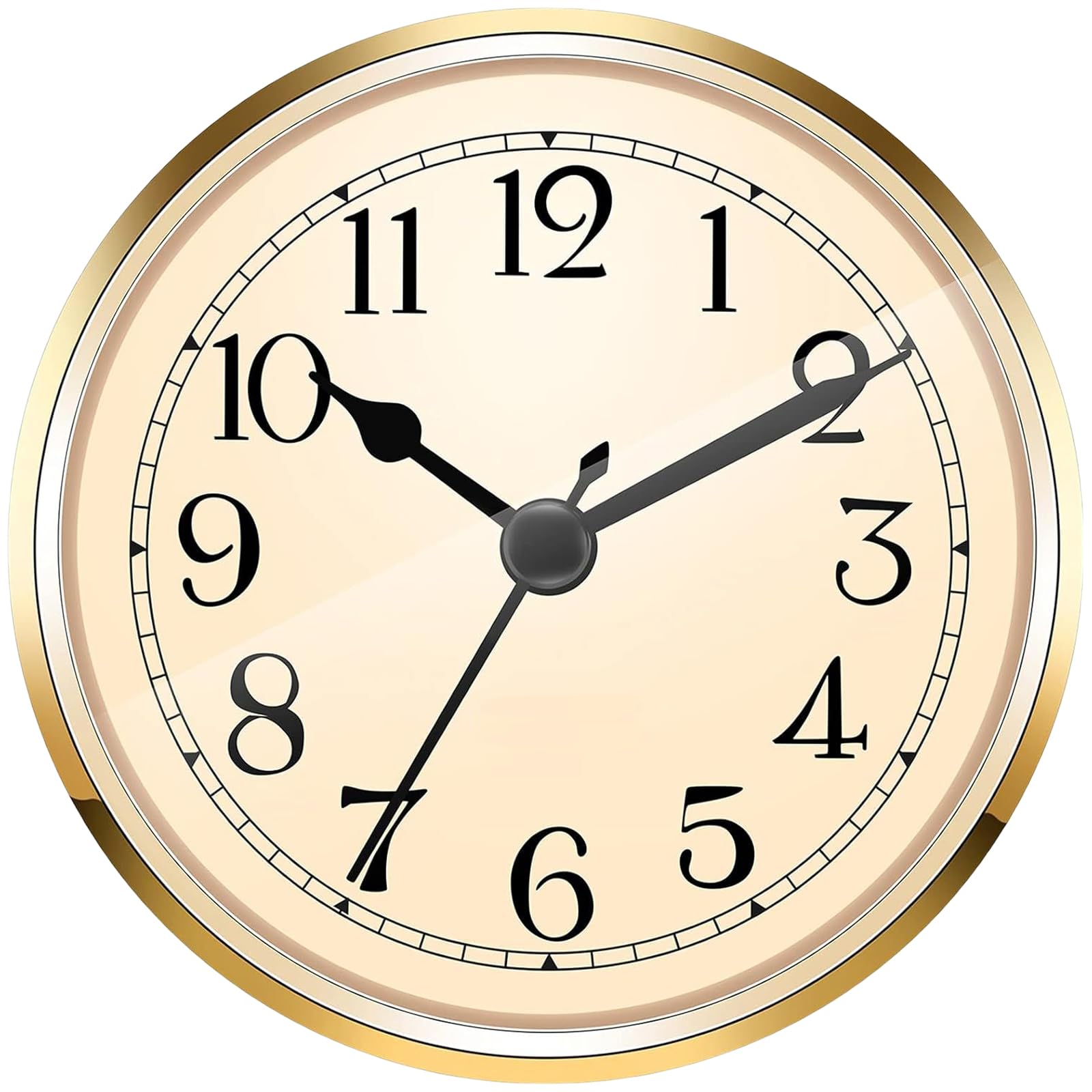 Buxuaaaa 70/80 / 90mm Clock Insert, Gold/Silver Detailing, Roman/Arabic Numerals for Clock Creation Quiet Roman Numerals