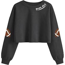 Game Day Cropped Sweatshirt Women Football Sweatshirts Sport Fans Pullover