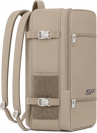 Classone XYZ Serisi TR-100C Kabin Boy,Uçak İçi, Ergonomik, Laptop ve Tablet Bölmeli, Seyahat, Valiz, 15-18 inch Uyumlu Notebook, Laptop Sırt Çantası – Camel