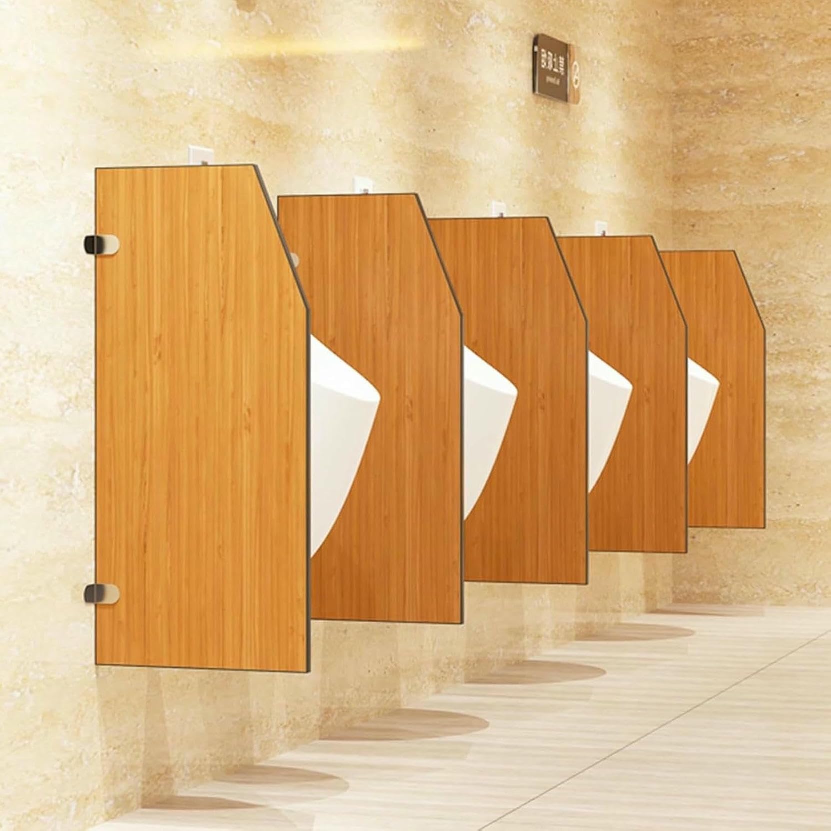 Mampara divisoria para urinario con herrajes de Acero Inoxidable, Separador de Pared para privacidad en baños públicos, Deflector de urinario Duradero y Funcional.