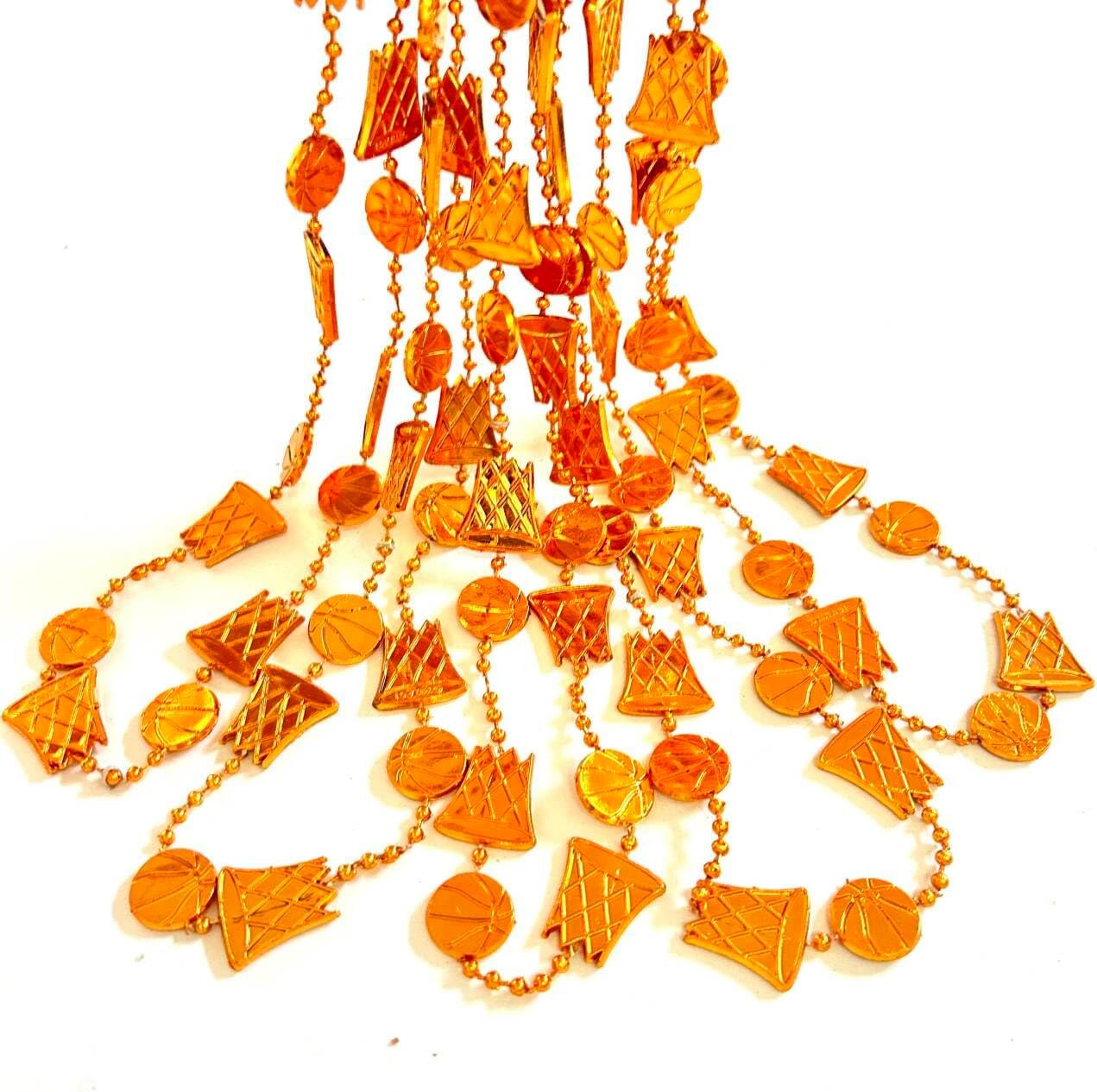 12 Pcs Basketball Sport Theme Party Beads Necklaces Basketball Pendants Beads Necklace Sport Team Accessories Party Supplie