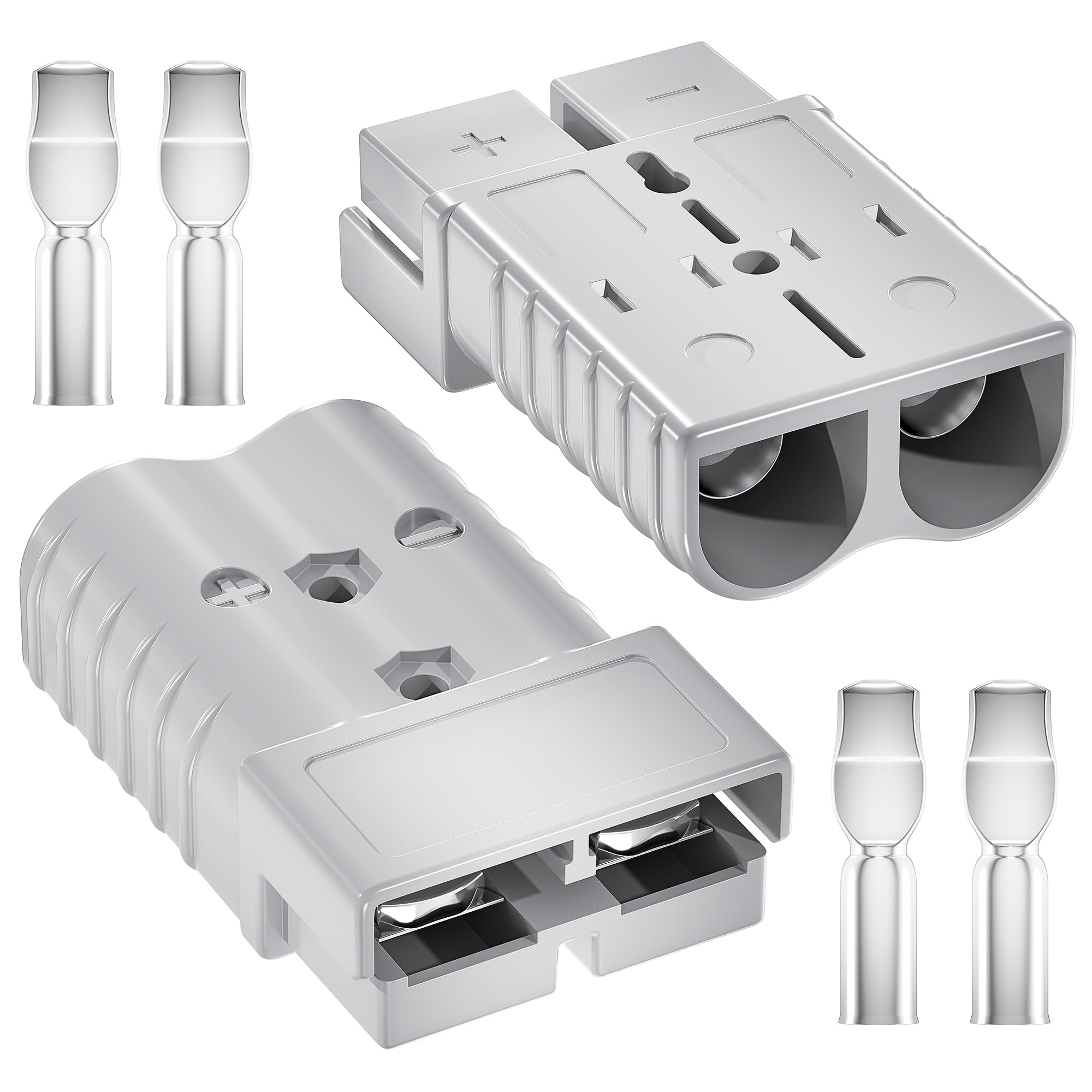 Kit di connettori per batteria a connessione rapida da 350 A, spina senza genere per cavo 2/0 AWG, confezione da 2 custodie rosse, adatto per auto, rimorchi, verricelli, carrelli elevatori
