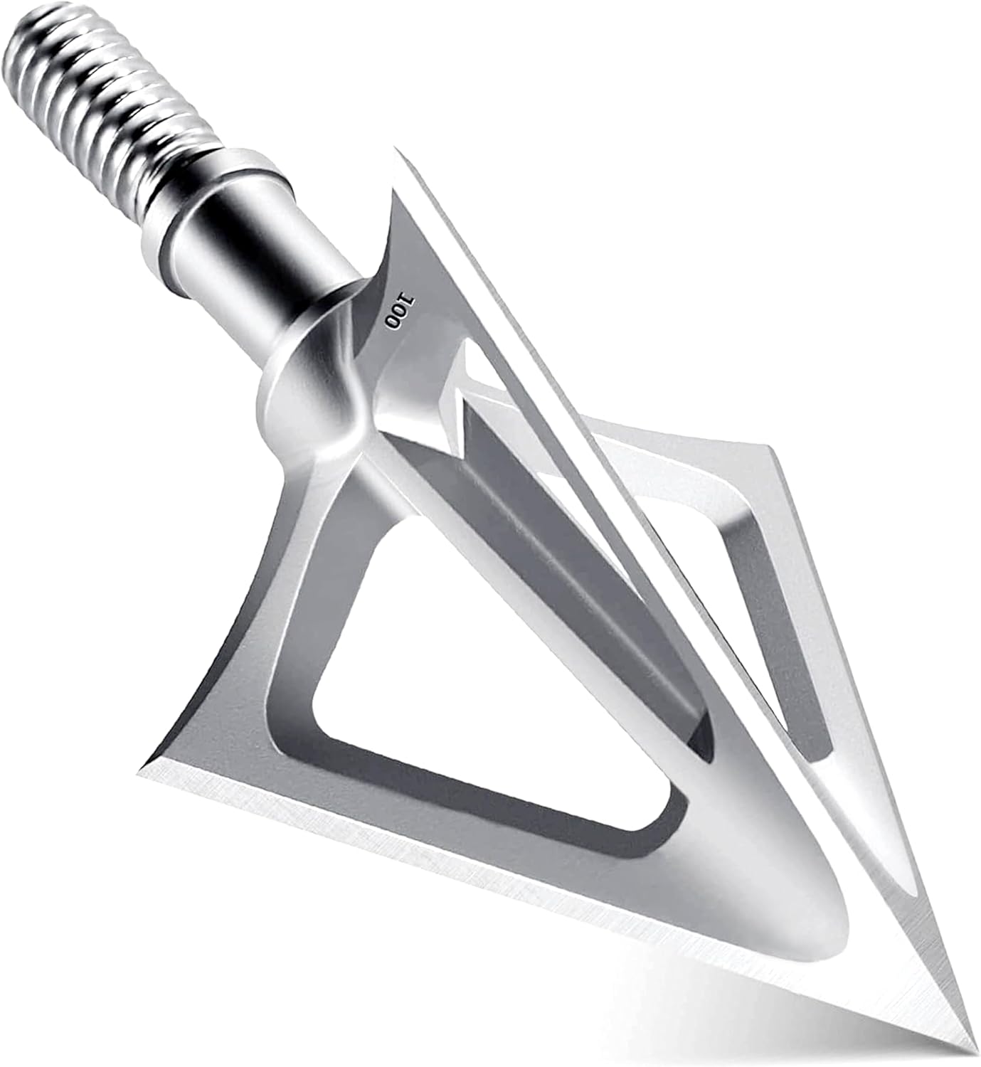 6-Pack 420 Stainless Steel Fixed Blade Broadheads 100 Grain 1-1/8" Cut Premium Solid Arrow Tip for Archery Hunting for Crossbow and Compound Bow