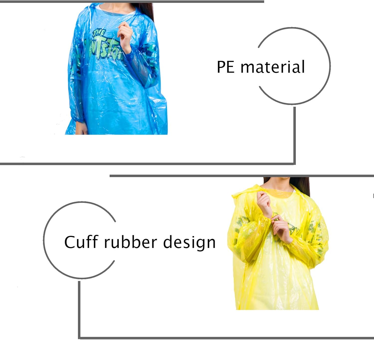 Best Deal Cheap 🛒 OUYOOLE Rain Ponchos, 2000PCS Disposable Rain Coats, Family Pack Emergency Poncho