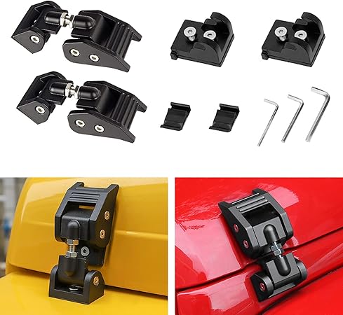 Amazon Datouboss フードロックキャッチセット Jkラングラー ボンネット ボンネットキャッチ ボンネットロック ジープ ラングラー ロックフードキット フードラッチブラケット Jk無制限07 17用 黒 ボンネット 車 バイク
