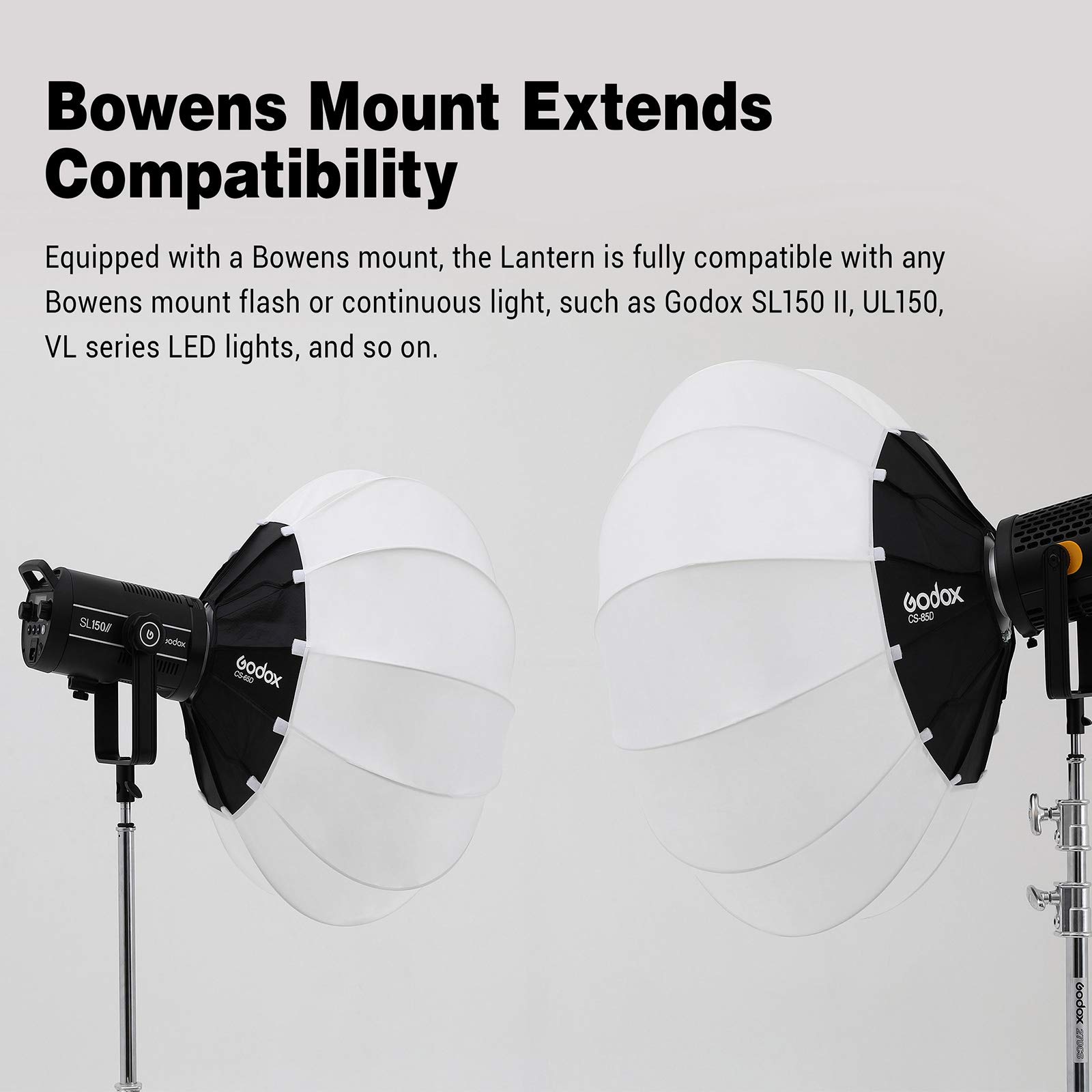 Godox CS-65d Lantern Softbox 65cm,Mount Bowens,Installation Rapide 65cm Softbox Globe Blobe pour Photo Portrait Studio Video Éclairage Continu Photographie