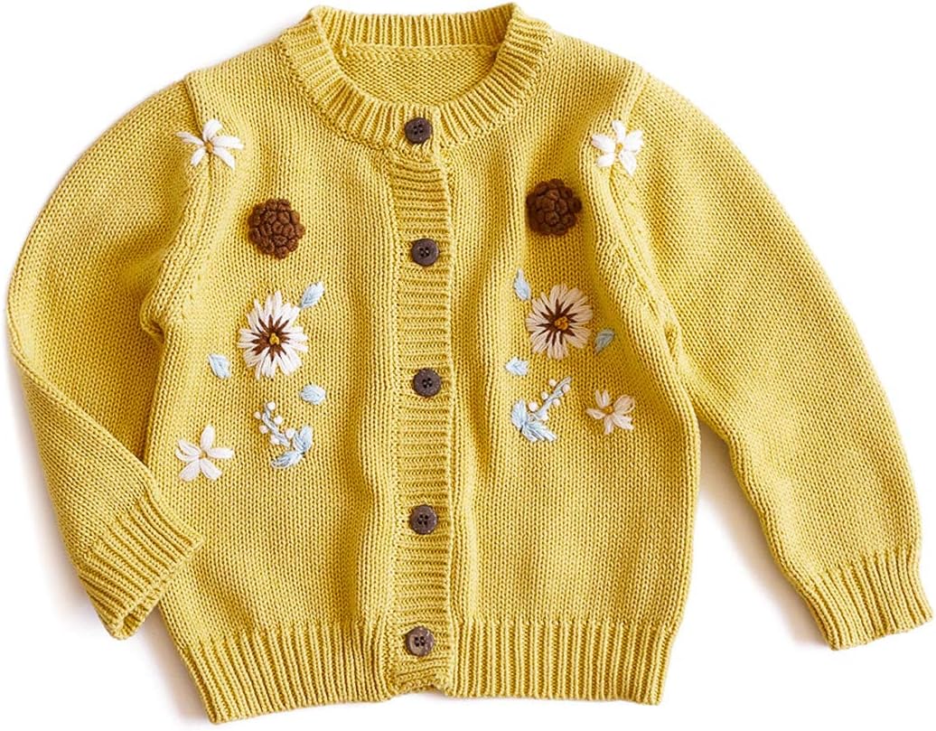 Simplee kids Baby Girl Thin Sweater Solid White Pink Cardigans for Toddler 0-3Years - Image 3