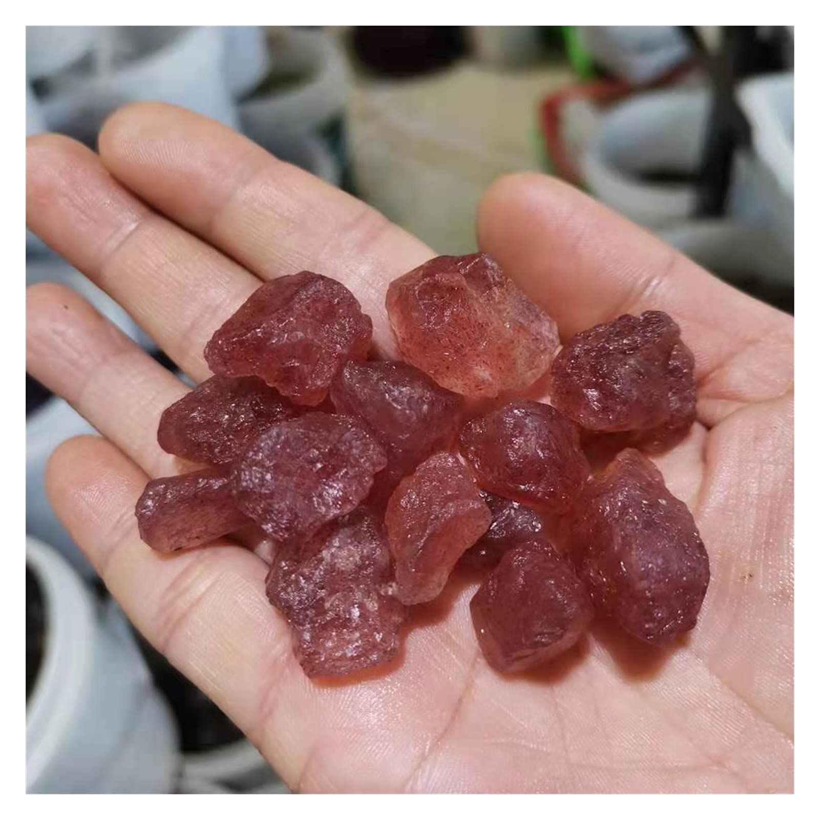 Quartz fraise naturel brut en petits morceaux de 100g pour votre collection